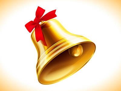 Christmas Bell With Ribbon bell christmas icons objects vector web elements