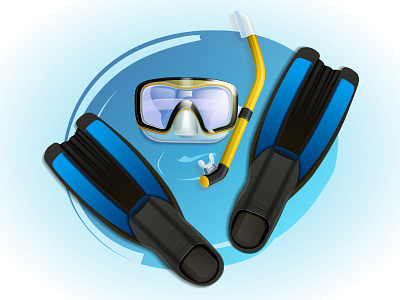 Diving Equipment Icon icons objects vector web elements