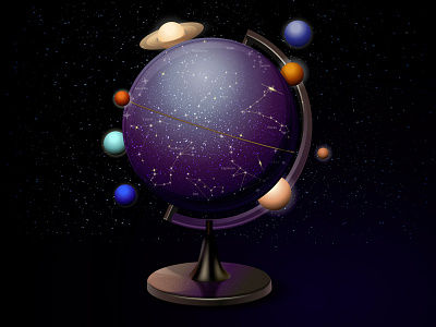 Celestial Globe icons objects vector web elements