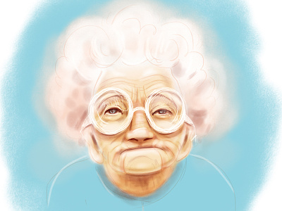 Old Lady character emotion illustration sketch