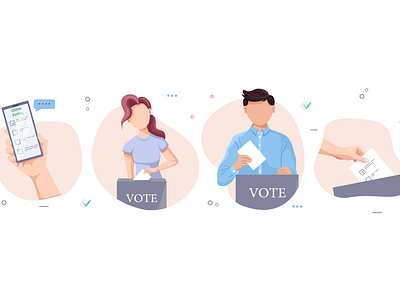 A set of images on the theme of voting