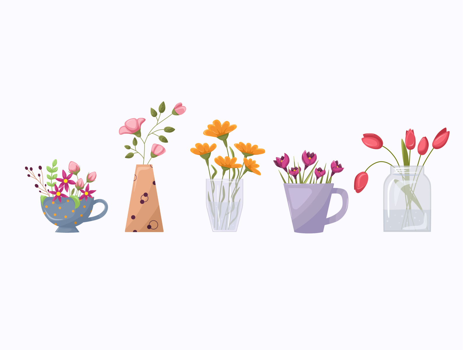 Set of bright flower bouquets by Inna_Goreglyad on Dribbble