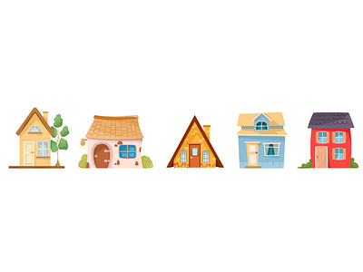 A set of cute tiny houses
