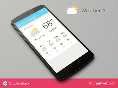 Weather android app design lolipop ui ux weather