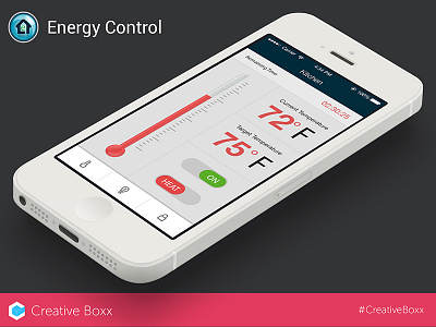 Energy Control app control design ui energy ios iphone thermometer ux