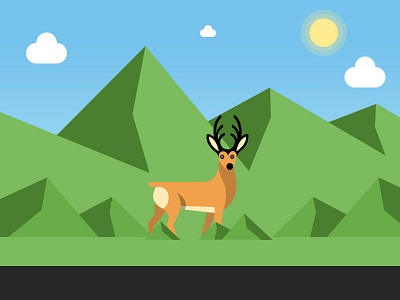Deer in forest creative creativeboxx deer design flat forest graphic illustration