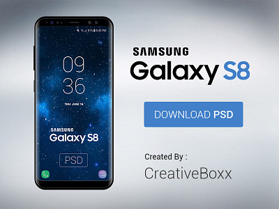 Samsung Galaxy S8 (Black) PSD black galaxy mobile mockup psd download. free s8 samsung
