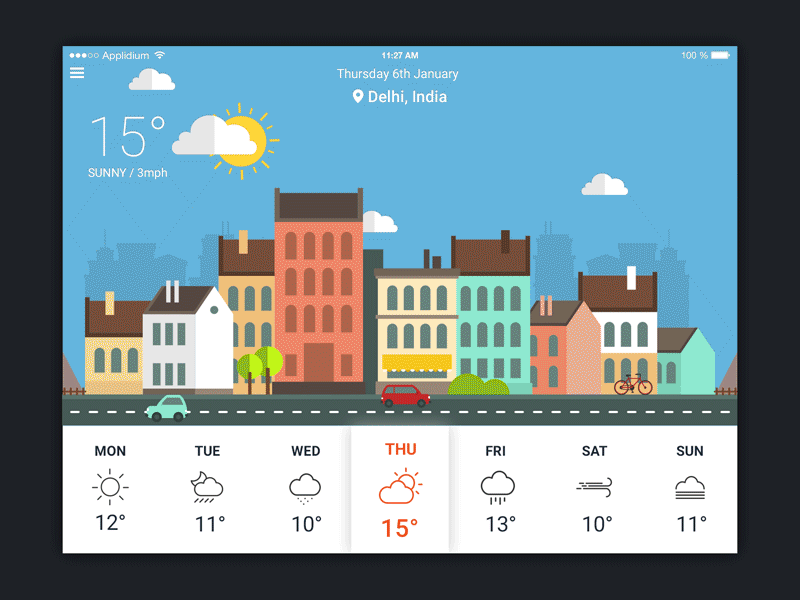 Weather iPad App with Animation