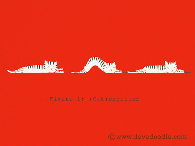 Caterpillar cat caterpillar doodle funny humor illustration lol pet print wall art