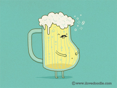 Beer Belly beer belly cute fun glass humor illustration lol mug mustache