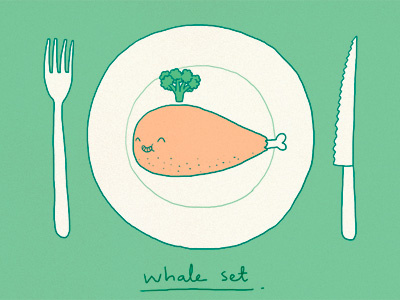 Whale Set broccoli cute dinner food fun lol lunch whale