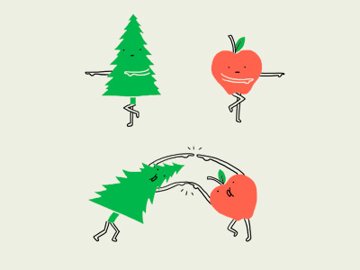 Unite apple cute funny lol pine simple unite wall art