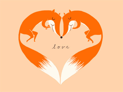 All We Need Is Love animal fox illustration ilovedoodle lim heng swee love poster print
