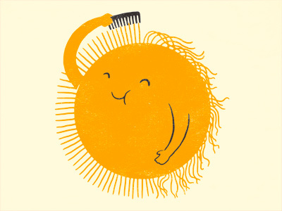 Bad Hair Day art comb funny hair humor illustration ilovedoodle lim heng swee lol poster print sun