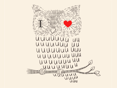 I Love Uuuuu art cute fun heart humor illustration ilovedoodle lim heng swee love owl poster print smile