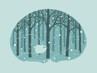 Hibearnation art bear forest fun hibernation humor illustration ilovedoodle lim heng swee poster print smile snow winter