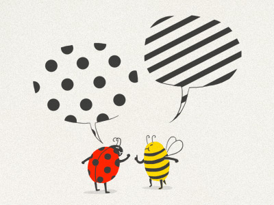 Pattern Conflict art bee cute fun humor illustration ilovedoodle lady bug lim heng swee pokka dots poster print smile stripes