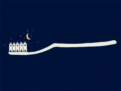 Brush your teeth before bed art display doodle fun good night humor illustration ilovedoodle lim heng swee moon poster print smile stars teeth tooth brush wall wall deco