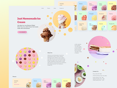 Landing Page #DailyUI #003 ball colors dailyui design figma icecream sweet ui web web design