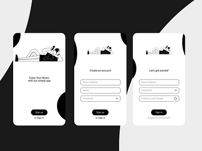 Sign up page for music app app dailyui dailyui 001 minimal sign in signup ui ux web website