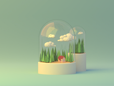 Low Poly #3 - The Dome b3d blender3d lowpolyart