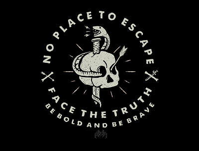 There is no escape art blackwork design graphic design grunge icon illustration illustrator logo minimal typography