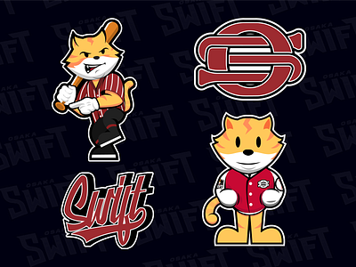 Swift mascot design art baseball logo baseball team branding cat character design characters design flat flat illustration graphic design illustration logo mascot mascot design monogram logo swift typography vector vintage logo