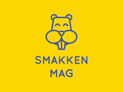 Smakken Mag Logo Dribbble blue debut flat hamster illustration logo minimal ui yellow