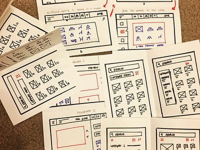 Wireframes - Sketching & Ideation clean ideation mocks paper prototypes rapid sketch ui user interface ux wireframes