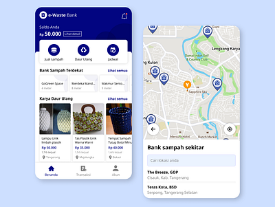 UI e-Waste Bank app design flat ui