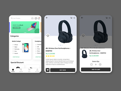 Ecommerce Electronic app design flat ui