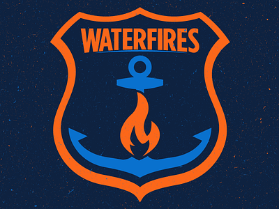 Waterfires anchor baseball fire island logo providence rhode shield water