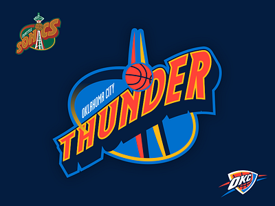 Oklahoma City Thunder basketball brand city logo mashup nba oklahoma seattle sonics supersonics thunder washington