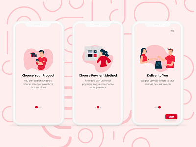 on boarding ecommerce val edition ecommerce figma mobileapp onboarding pink