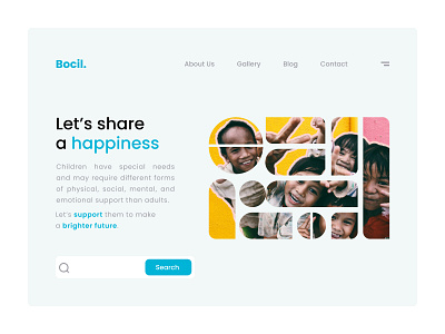 Homepage Bocil. blue community figma uiux webdesign