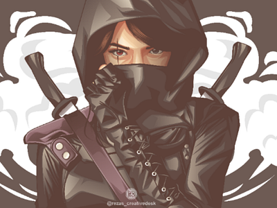 Assassin's Lady 🌹 assassins dark lady portrait portrait ilustration vector vector art vector ilustration