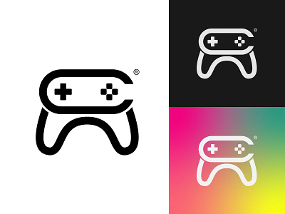 C + W + Gaming Stick. Design for Game Developer game developer logo gaming logomark modern logo monogram