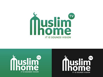Muslim Home TV channel Logo Concept channel logo type muslim typograph