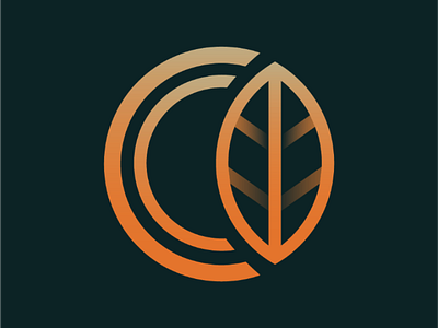 C with leaf monogram logo design