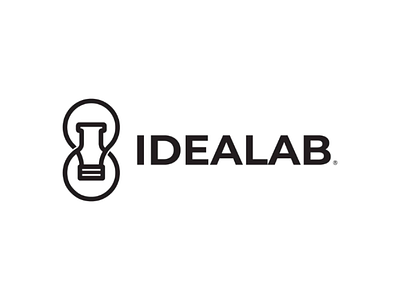 Idealab logo concept bottle lab idea lab light bulb minimalist modern monoline simple