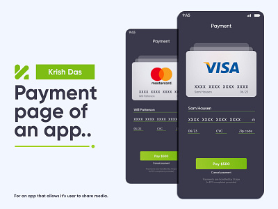 Payment Page of an app app appdesign branding graphic design logo modern