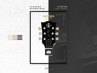 Gibson Les Paul - Classic Headstock design gibson illustration les paul music poster poster art poster design rock rock music typography