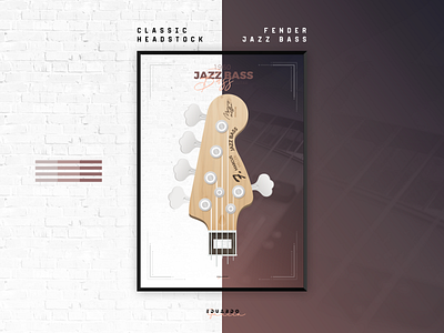 Fender Jazz Bass - Classic Headstock bass bass guitar design fender illustration jazz bass music poster poster art poster design rock vector