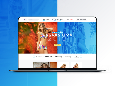 Atlantis Swimwear - Web Design (Case Study) blue swimwear ui ui design ux ux ui ux design website