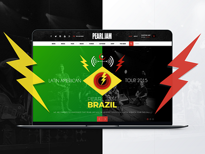 Pearl Jam - Redesign Concept - Web Design (Case Study) band music pearl jam rock ui ux ux ui web web design website website design