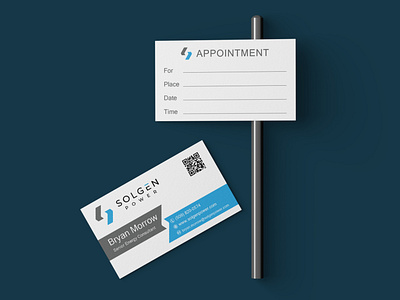 Business Card Design Concept with appointment form in back poster