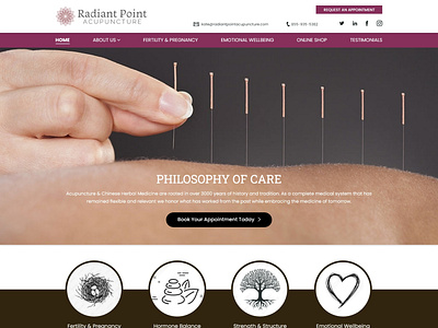 Website Design Concept for 'Radiant Point Acupuncture'