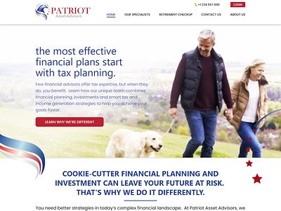 Website Design Concept for 'Patriot Asset Advisors' vehicle wrap