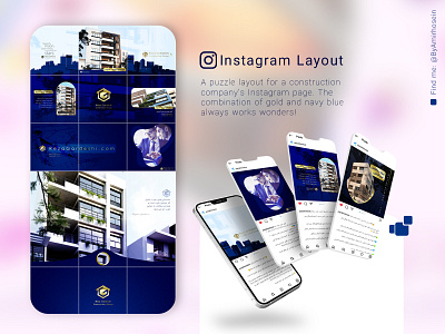 Construction Company Instagram Page Layout amirhosein amirhosein taherimoghadam branding design designer graphic design instagram instagram design instagram layout instagram post design
