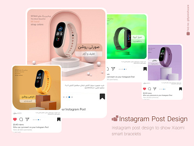 Xiaomi smart bracelets Instagram Post Design amirhosein amirhosein taherimoghadam branding design designer graphic design illustration logo vector